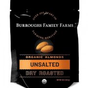 Unsalted Dry Roasted Organic Almonds, 8oz