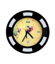 Cosmosgalaxy Black And Yellow Fiber And Acrylic Dancing Lady Theme Wall Clock