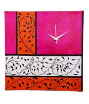 Rangrage Multicolour Square Pretty Paisley Wooden Clock