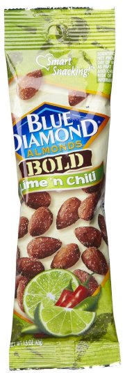Blue Diamond Bold Almonds, Lime 'n Chili, 1.5 oz tubes 12 ea