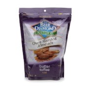 Blue Diamond Natural Oven Roasted Almonds, Bag, Butter Toffee 14 oz