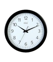 Safal Black and White Wood Perfect Look Full Track Wall Clock