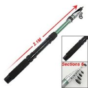 Black Foam Wrapped Handle Telescopic Fishing Pole 2.1M Vwgom