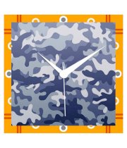 Shopkeeda Multicolour Engineering Wood Camouflage Wall Clock