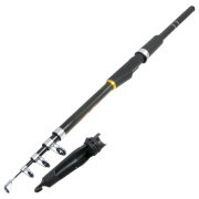 Metal Line Guide 5 Sections Retractable Fishing Pole Rod 2.1M