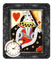 Furnish Living Black Playing Cards Clock Wooden Wall Clock