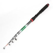 1.7M Long 5 Sections Retractable Angling Fish Pole Fishing Rod Black