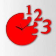  Timeline Round 123 Cut Out Wall Clock Red TI104DE72ZKHINDFUR