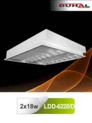 Máng đèn phản quang âm trần chóa Parabol thanh ngang nhôm sọc Duhal LDD 6220/D