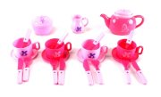 Lovely Butterfly Pretend Play Toy Tea Set w/ Cups, Saucers, Tea Pot, Utensils (Colors May Vary)