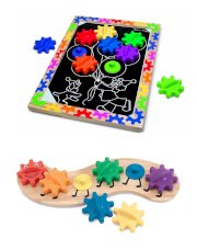 3 Item Bundle: Melissa & Doug 3745 Switch & Spin Magnetic Gear Board, 3084 Caterpillar Gear + Coloring Activity Book