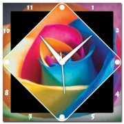 Amore Colorful Rose Analog Wall Clock