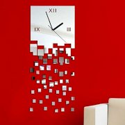 Suppion DIY Decorative Modern Mirror Wall Clock (E)