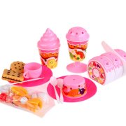 Holy Stone Luxury Fruit Cake Play Food Set for Kids with Cutting Knife, Putting,cookies,icecream & Toppers