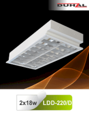 Máng đèn phản quang âm trần chóa Parabol thanh ngang nhôm sọc Duhal LDD 220/D