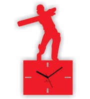 Cricket Sachin Favourite Stroke Wall Clock Red by Zeeshaan