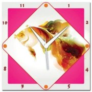  Amore Abstract Fish Analog Wall Clock (Pink) 