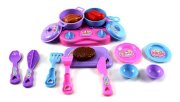 Little Avant Chef Pretend Play Toy Cooking Kitchen Play Set, Comes w/ Toy Food, Stove Top, Pots, Plates, Kitchen Utensils (Styles May Vary)
