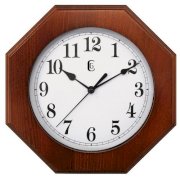  Geneva 9.5" by 9.5" Octagonal Wood Wall Clock