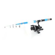 2.1M 5 Sections Line Guide Telescopic Fishing Rod Pole w Spinning Reel