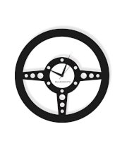Blacksmith Black Laminated Aluminium Steering Wheel Wall Clock