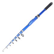 10.5Ft Foam Coated Handle Carbon Fiber Extended 8 Sections Fishing Rod Black Blue