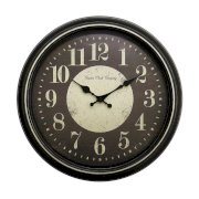 Geneva Plastic Wall Clock with Latte Rub Finish, 15.75-Inch