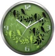 Geneva 10.5-Inch Birds Silk Screen Wall Clock