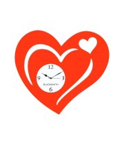 Blacksmith Orange Laminated Aluminium Hearts Wall Clock