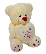 Dhoom Soft Toys Teddy Bear Cream With Love You Caption- 18inches
