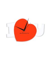 Blacksmith Orange Laminated Aluminium I Love You Wall Clock