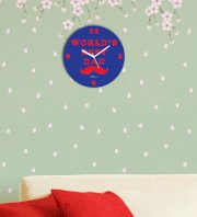 Zeeshaan World's Best Dad Blue and Red Round Wall Clock