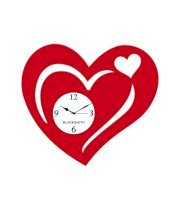 Blacksmith Red Laminated Aluminium Hearts Wall Clock