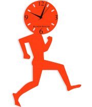 Blacksmith Orange Laminated Aluminium Running Man Wall Clock