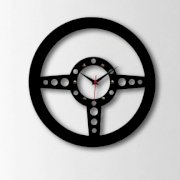 Timeline Steering Wheel Wall Clock Black TI104DE47ZLGINDFUR