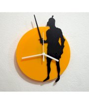 Blacksmith Knight Black & Yellow Silhouette Wall Clock