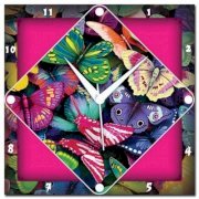 Amore Bunch Of Butterflies Analog Wall Clock