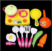 Plastic Child Kids Kitchen Cookware Food Play Spoon Pan Pot Toy Set