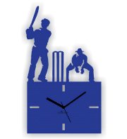 Cricket Winning Stroke Wall Clock Blue