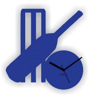 Cricket Set Wall Clock Blue , From Zeeshaan