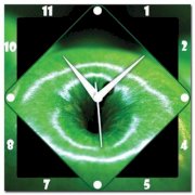  Amore Green Apple Eye Analog Wall Clock (Multicolor) 