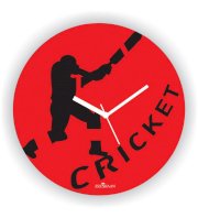 Cricket My Love Red And Black Wall Clock