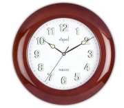  Opal Piano Finish Round Wooden Case Clock with Luminous Dial and Hands