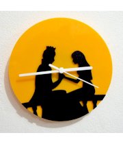 Blacksmith Prince and Princess Black & Yellow Silhouette Wall Clock