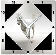 Amore White Horse Analog Wall Clock