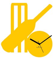 Cricket Set Wall Clock Yellow, From Zeeshaan