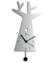 Blacksmith Tree Silver Engineered Wood Wall Clocks