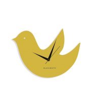 Blacksmith Yellow Laminated Aluminium Flying Bird Wall Clock