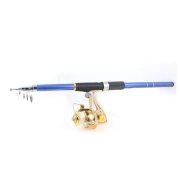 3.6M Long 7 Sections Fish Rod Blue Black w Fishing Spinning Reel