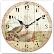  iCasso 12" 30cm Round Sea Bird Lighthouse Wooden Wall Clock Wooden Wall Art Decor